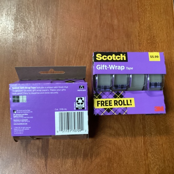 Scotch Gift-Wrap Tape Bundle New 4 rolls/pack= 8 rolls total - Picture 1 of 8